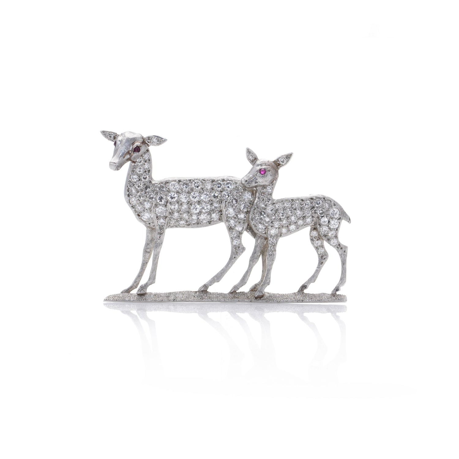 Art Deco Diamond Deer Brooch - Wildsmith Jewellery