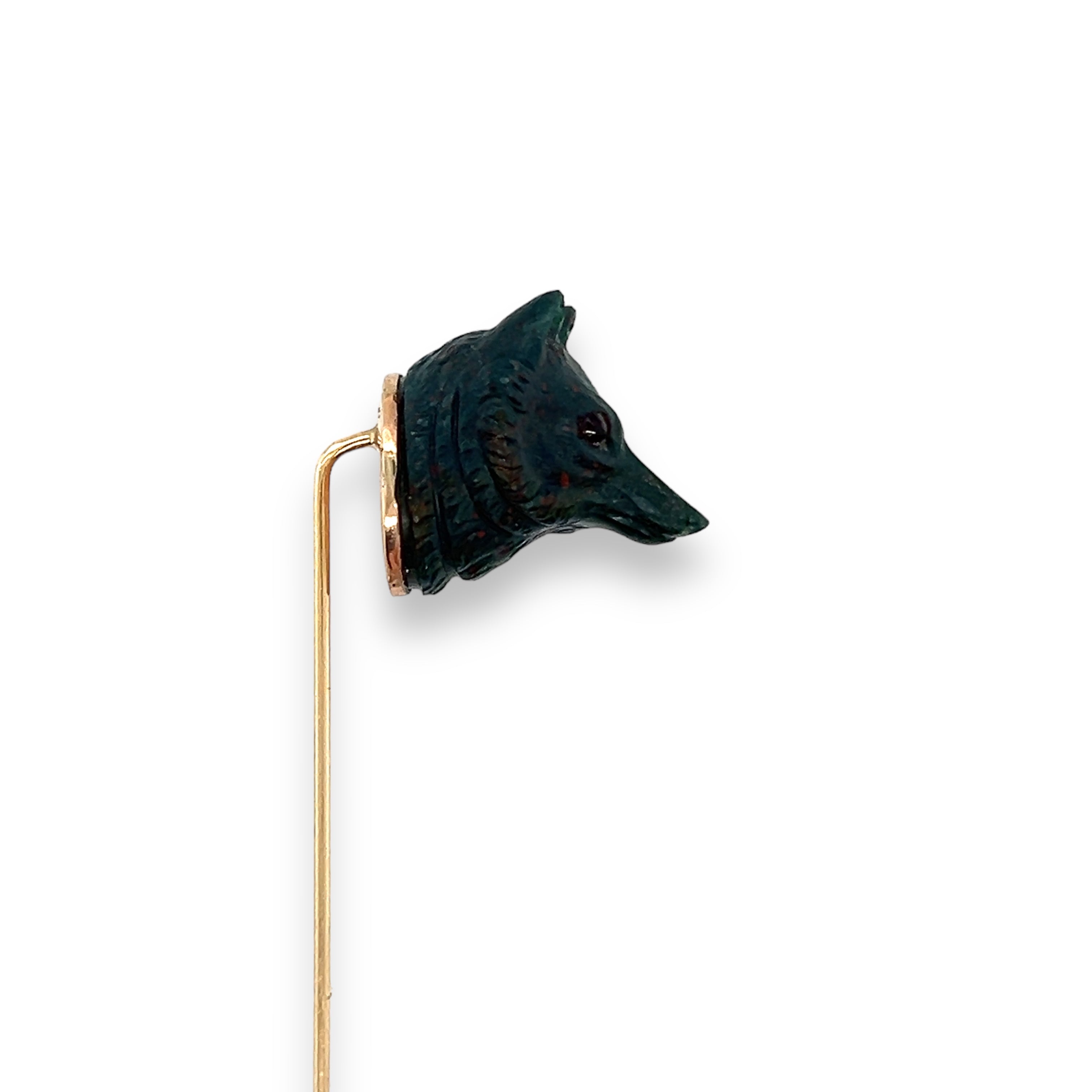 Carved Bloodstone Wolf Tie Pin (RARE!!!!) - Wildsmith Jewellery