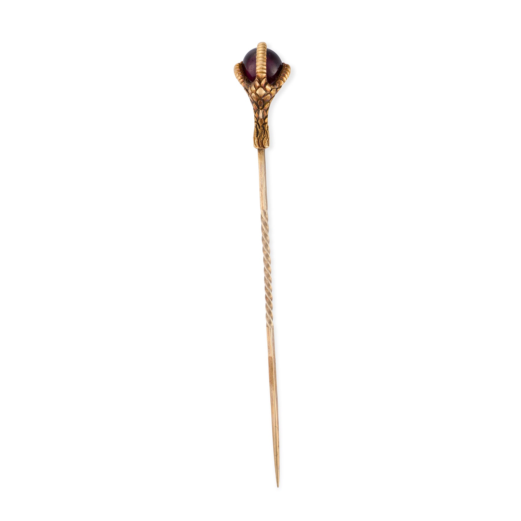 Antique Garnet & Gold Eagles Claw Stickpin