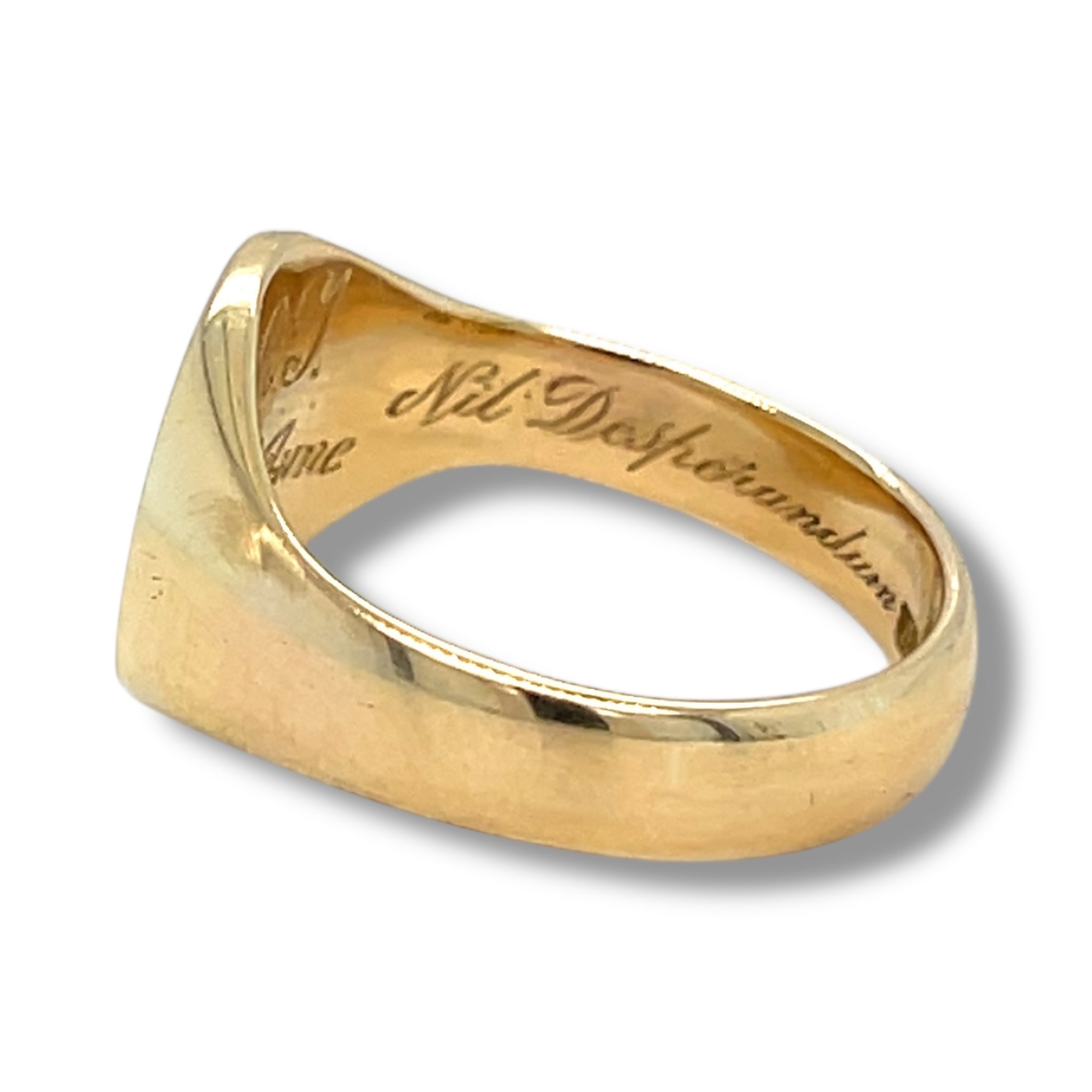 Antique 13 x 12mm 18ct Gold Signet Ring, 1922