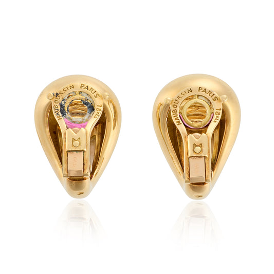 Vintage Mauboussin Paris "Aloha" Tourmaline Earrings - Wildsmith Jewellery