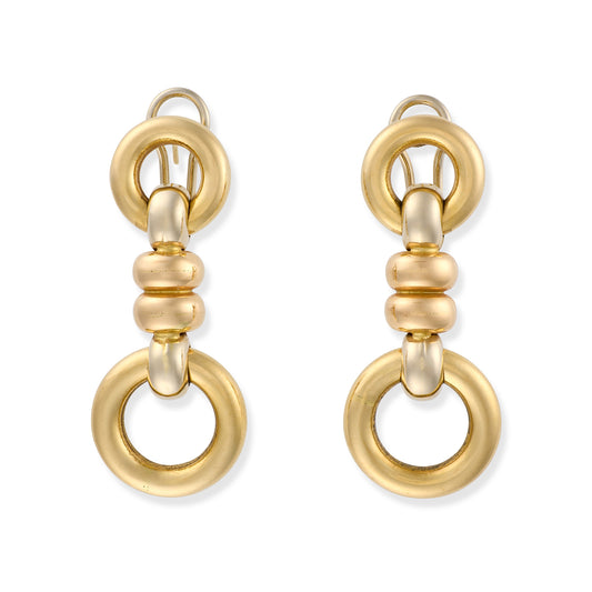 Vintage 18ct Three Colour Gold Earrings