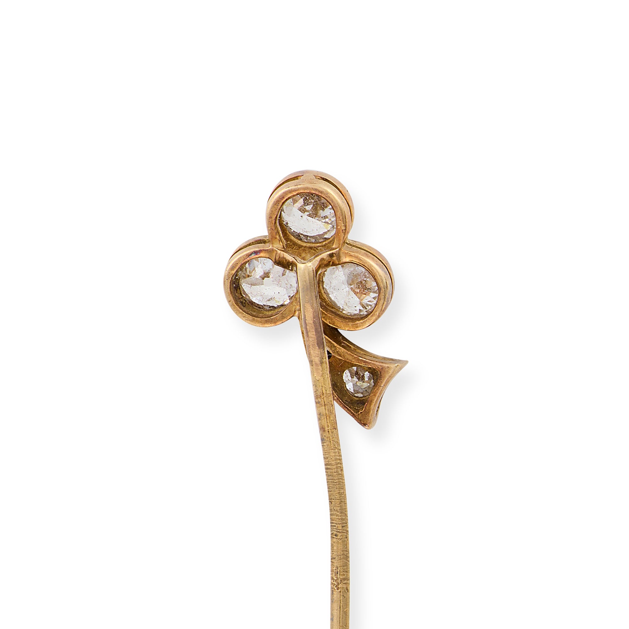 Edwardian Old Cut Diamond Clover Stickpin - Wildsmith Jewellery
