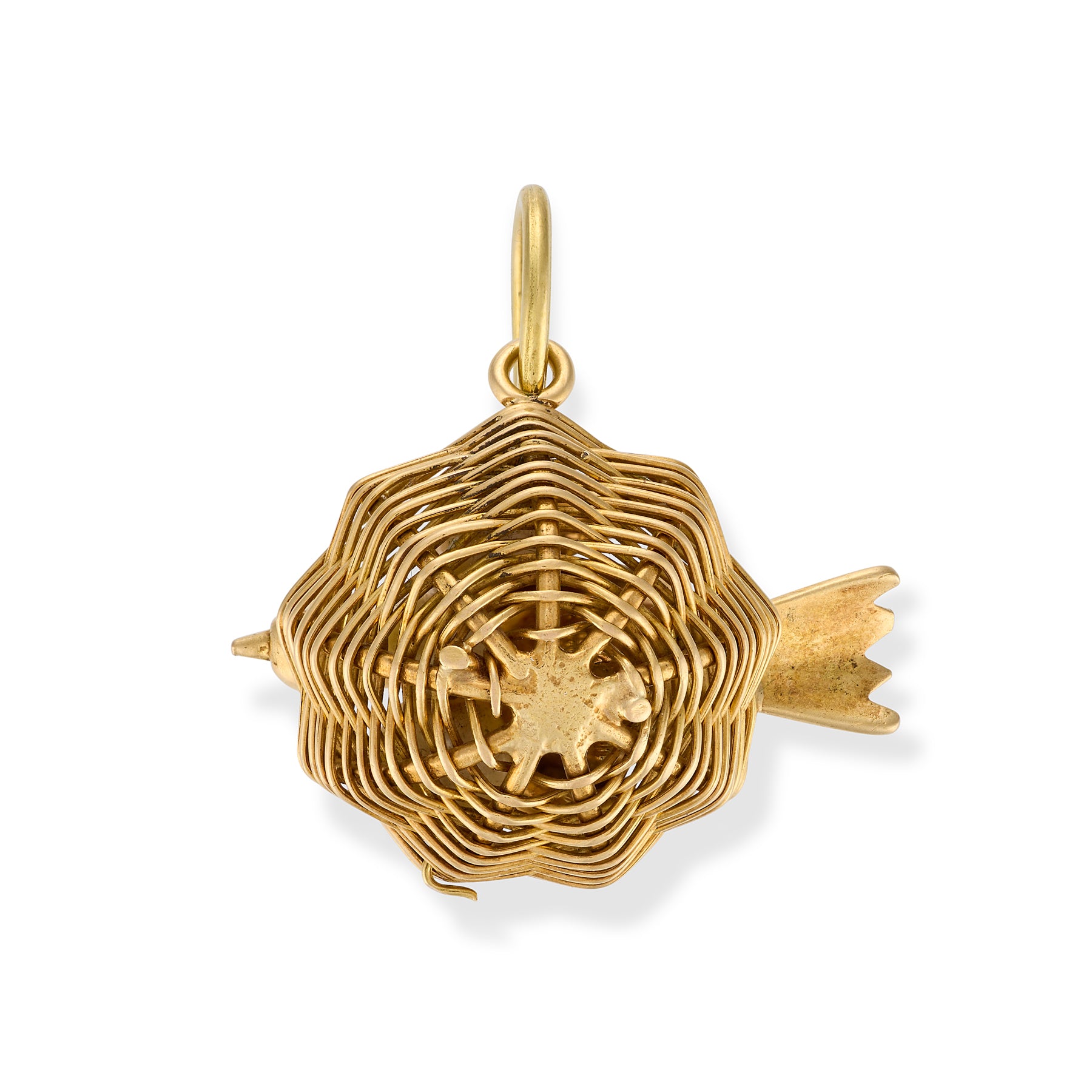 Victorian Mother Bird in Nest Charm