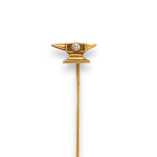 18ct Gold & Diamond Anvil Stickpin - Wildsmith Jewellery