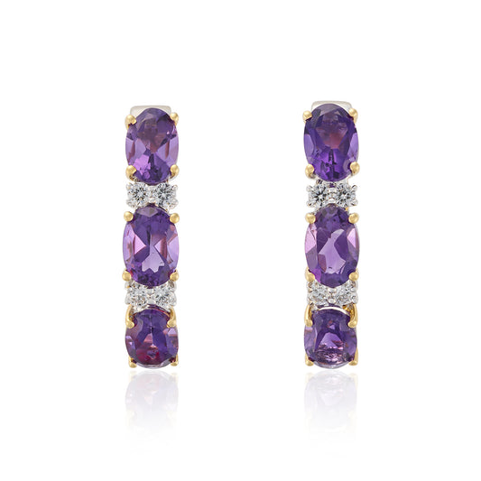 Amethyst & Diamond Earrings