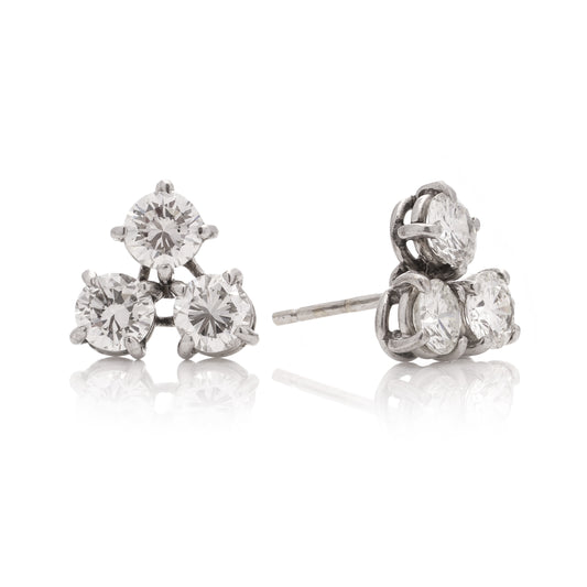 Triple Diamond Stud Earrings - Wildsmith Jewellery