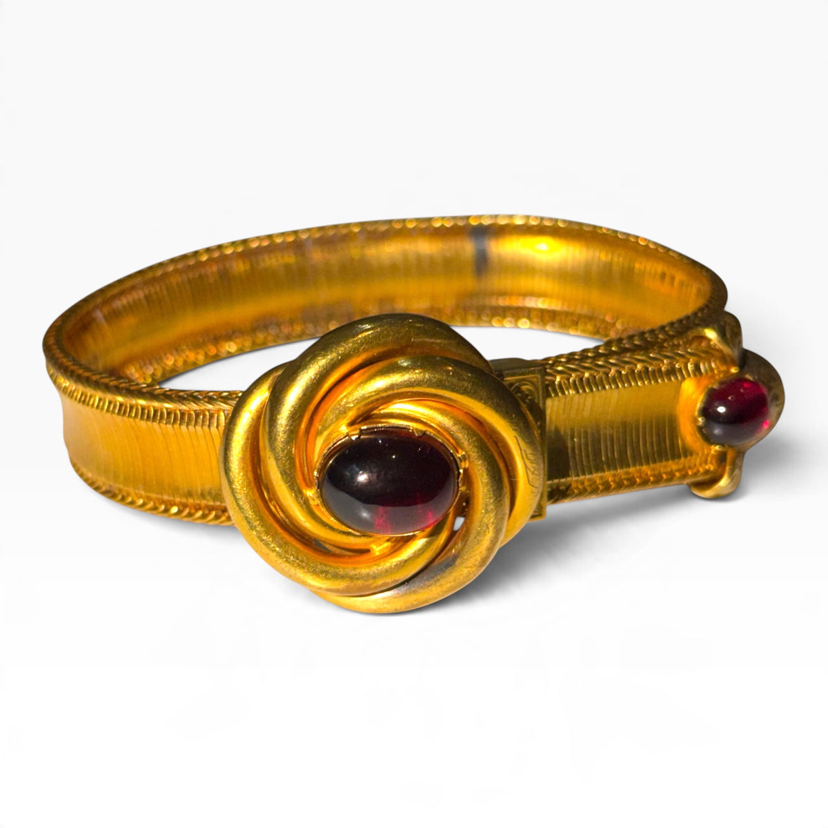 Victorian 15ct Gold & Garnet Slider Bracelet