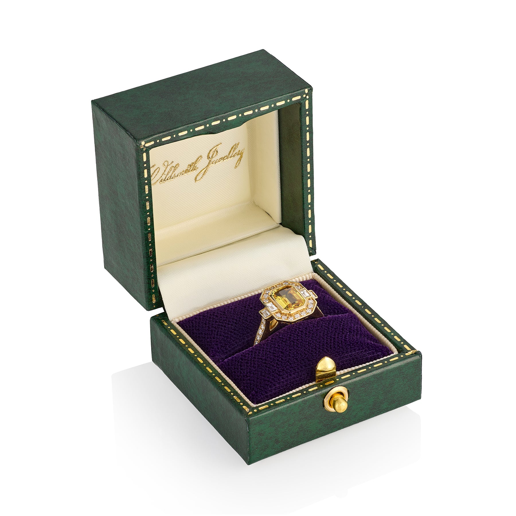 Art Deco Golden Sapphire & Diamond Ring - Wildsmith Jewellery