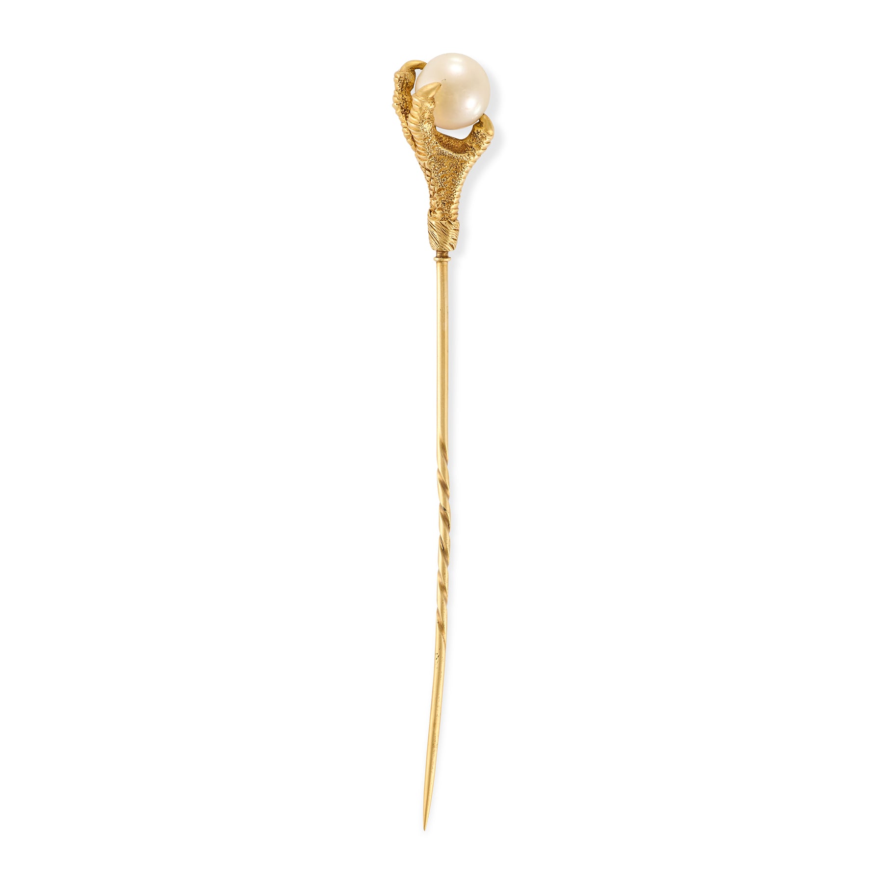 Victorian 18ct Eagle Claw and Pearl Stickpin