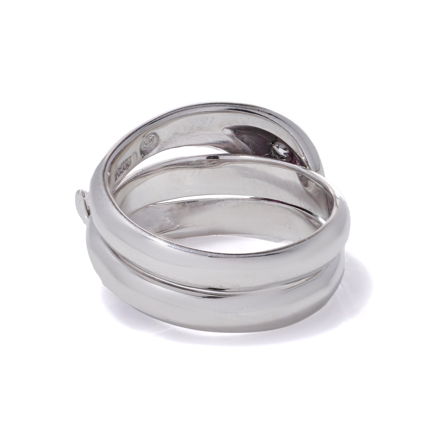 Platinum, Ruby & Diamond Snake Ring - Wildsmith Jewellery