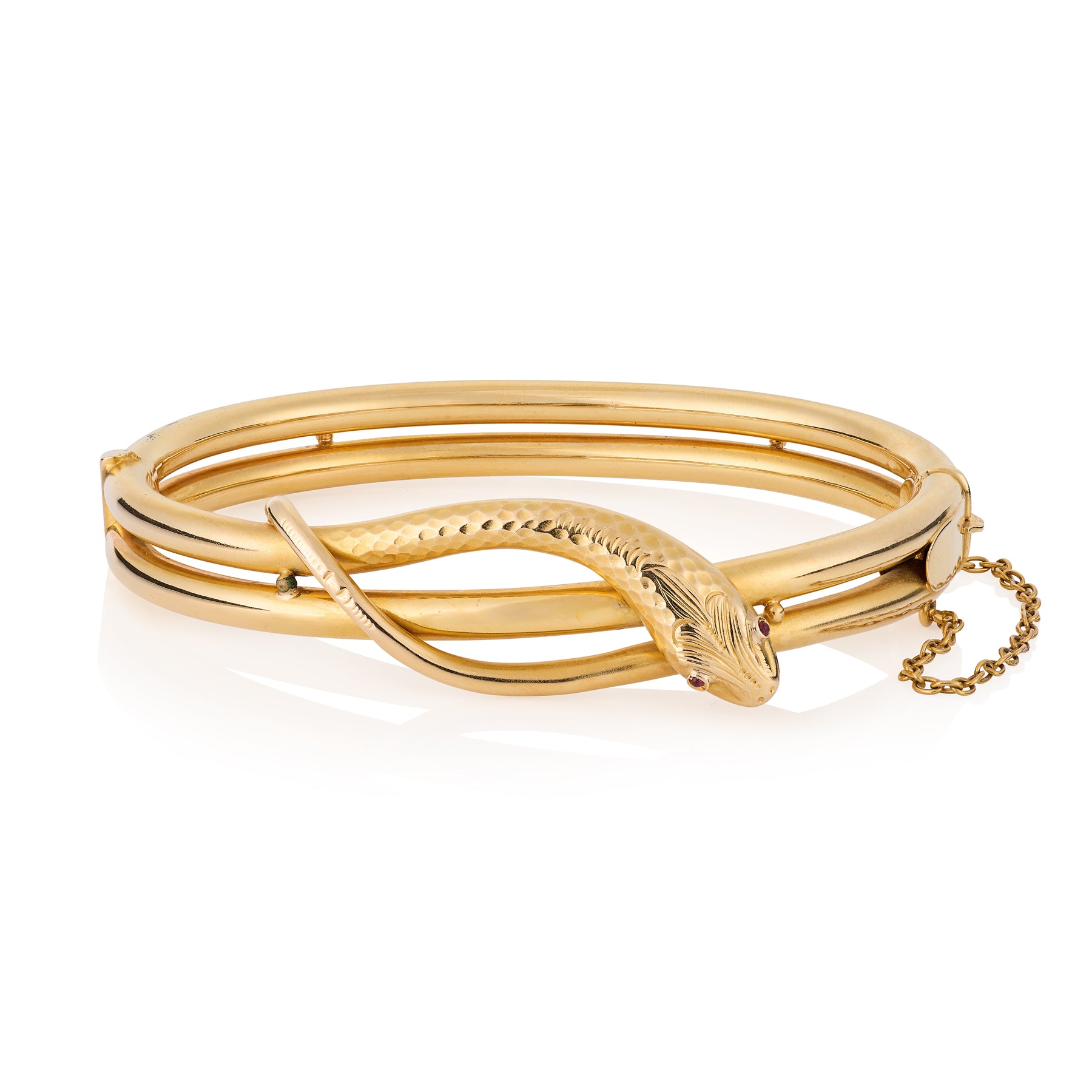 Antique 18ct Gold Snake Bangle, French - Wildsmith Jewellery