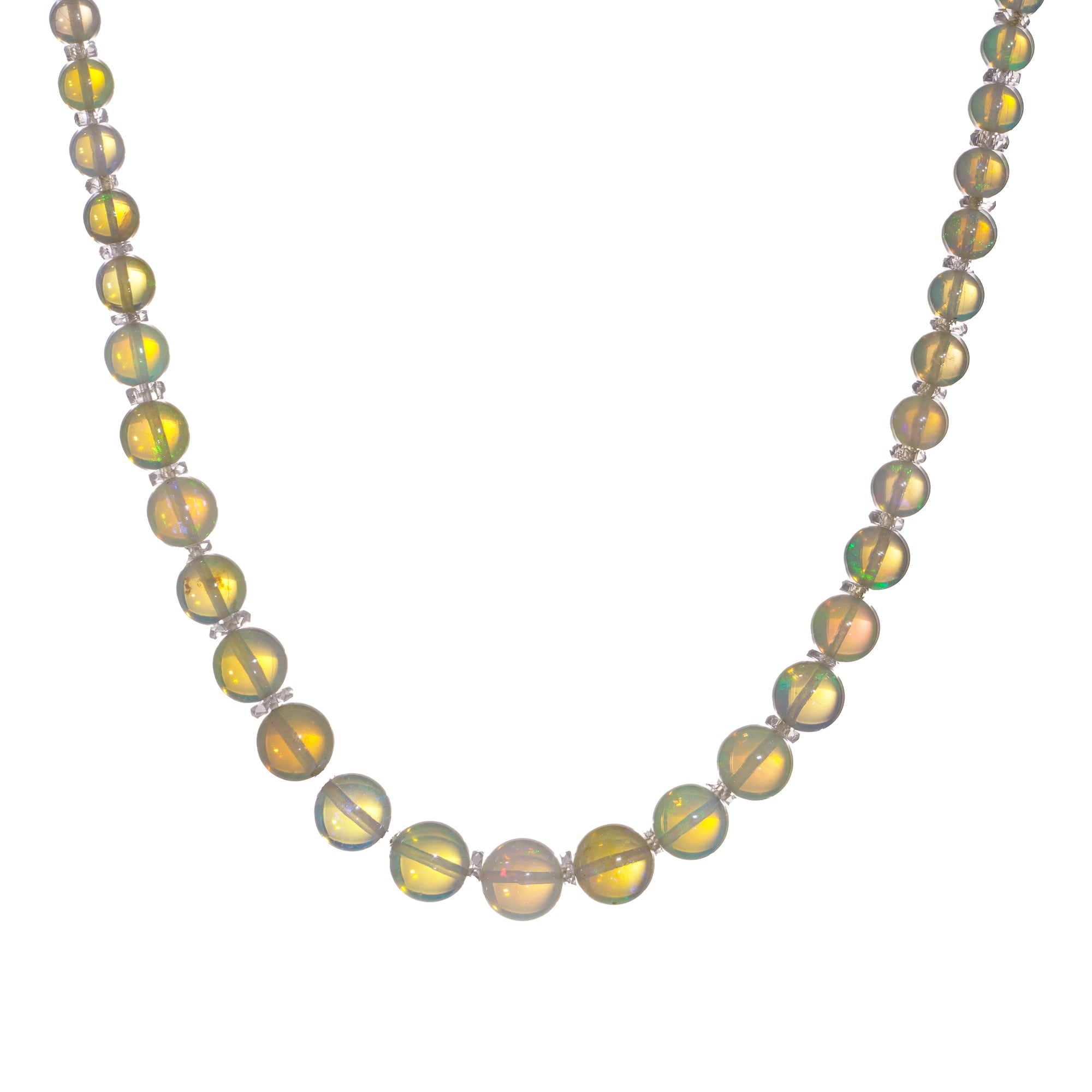 Opal Bead & Rock Crystal Necklace - Wildsmith Jewellery