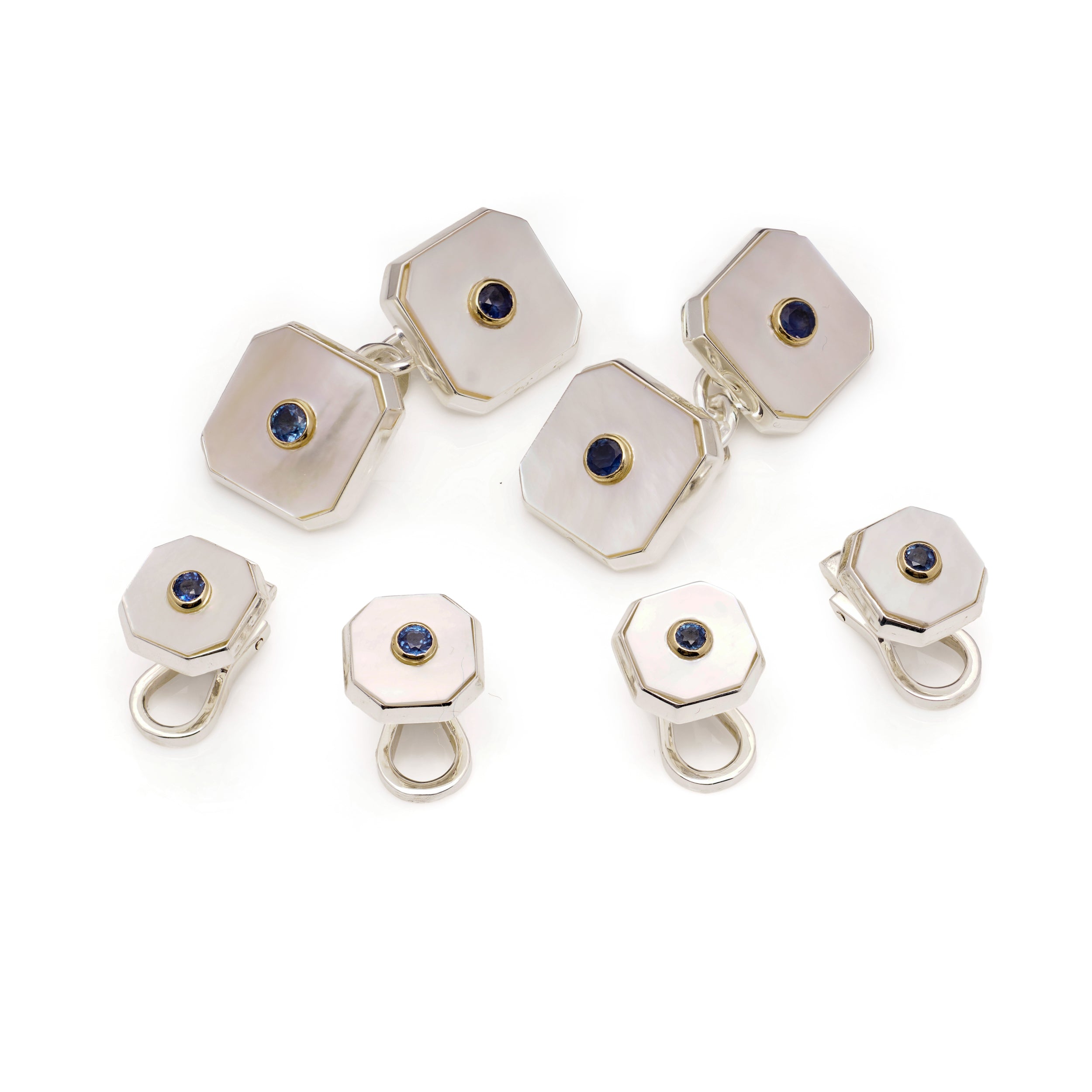 Sapphire & Mother of Pearl Dress Set - Wildsmith Jewellery