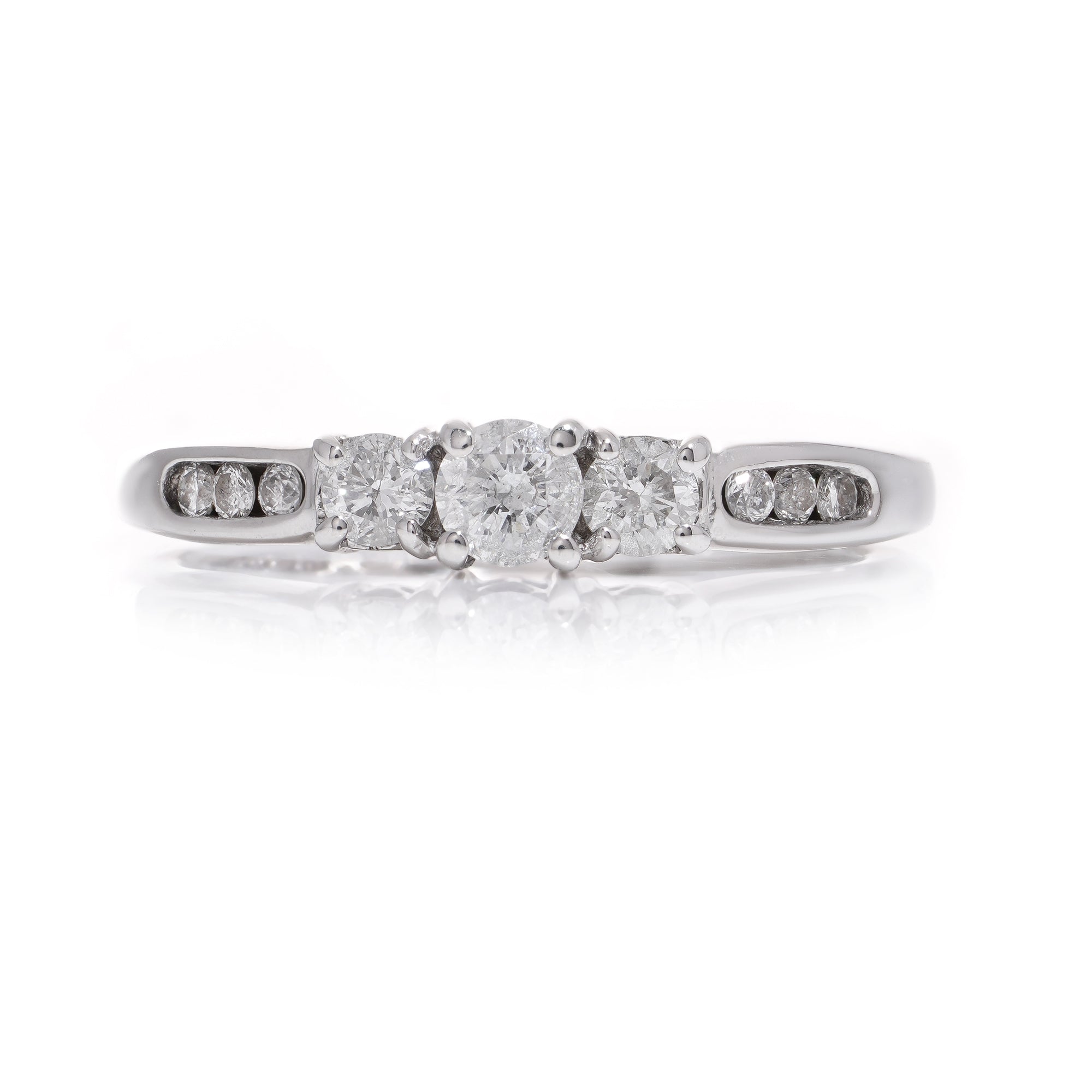 14ct White Gold & Diamond Three Stone Ring - Wildsmith Jewellery
