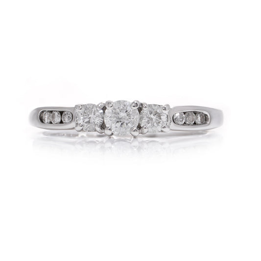 14ct White Gold & Diamond Three Stone Ring - Wildsmith Jewellery