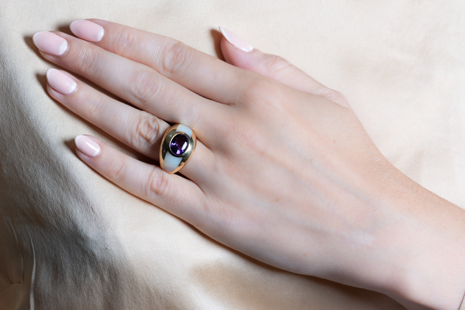 Amethyst and Mother of Pearl Ring by Mauboussin Paris - Wildsmith Jewellery
