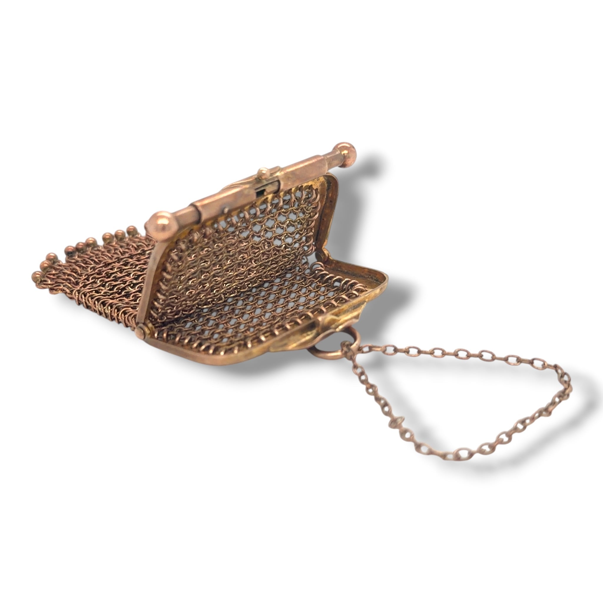 Antique 9ct Gold Mesh Coin Purse, Circa 1900