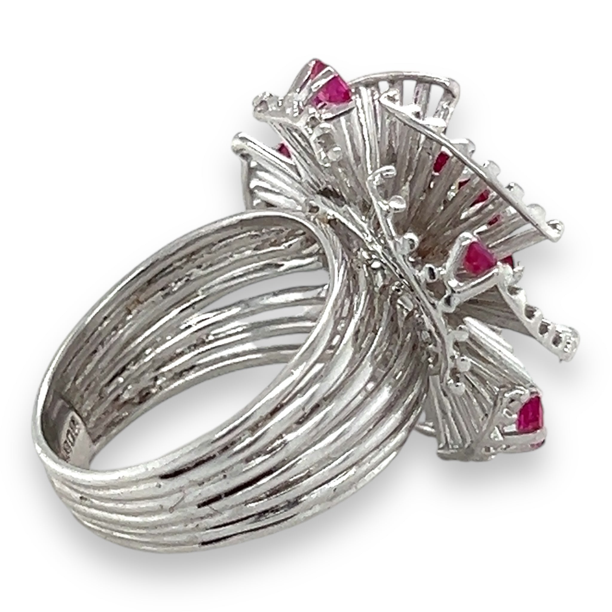 1970's Pink Sapphire & Diamond Ring by Sannit & Stein for Kutchinsky - Wildsmith Jewellery