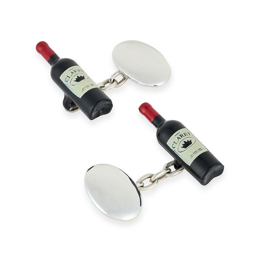 Stirling Silver Wine Bottle Cufflinks - Wildsmith Jewellery