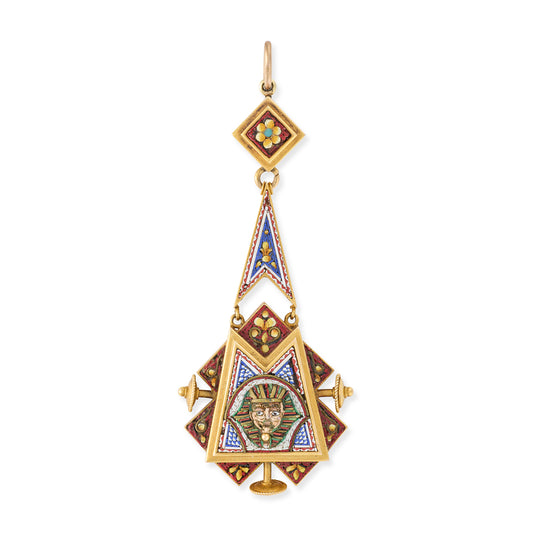 Egyptian Revival Micro Mosaic Pendant - Wildsmith Jewellery