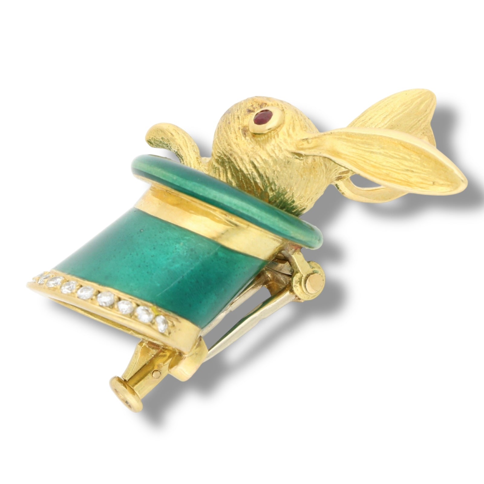 Vintage Rabbit & Top Hat Brooch / Pendant - Wildsmith Jewellery