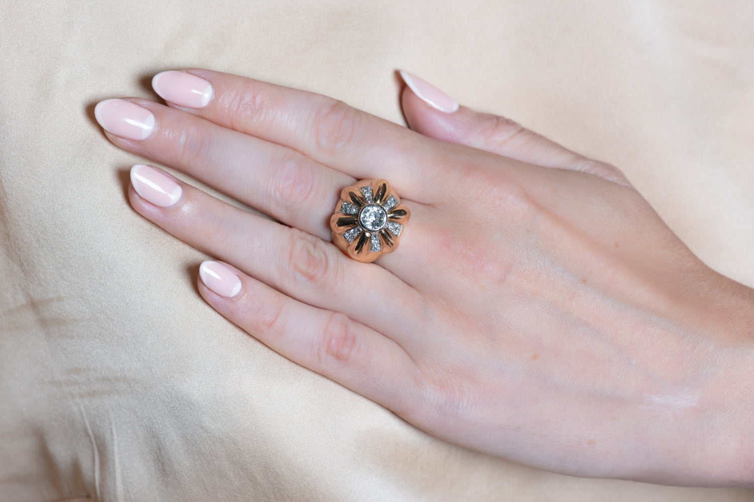 1950’s Gold & Diamond Bombé Ring - Wildsmith Jewellery