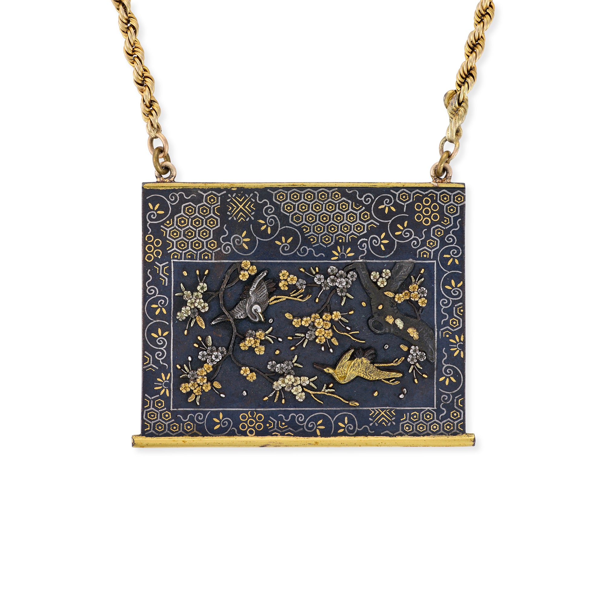 Antique Shakudo Earrings & Necklace Suite - Wildsmith Jewellery