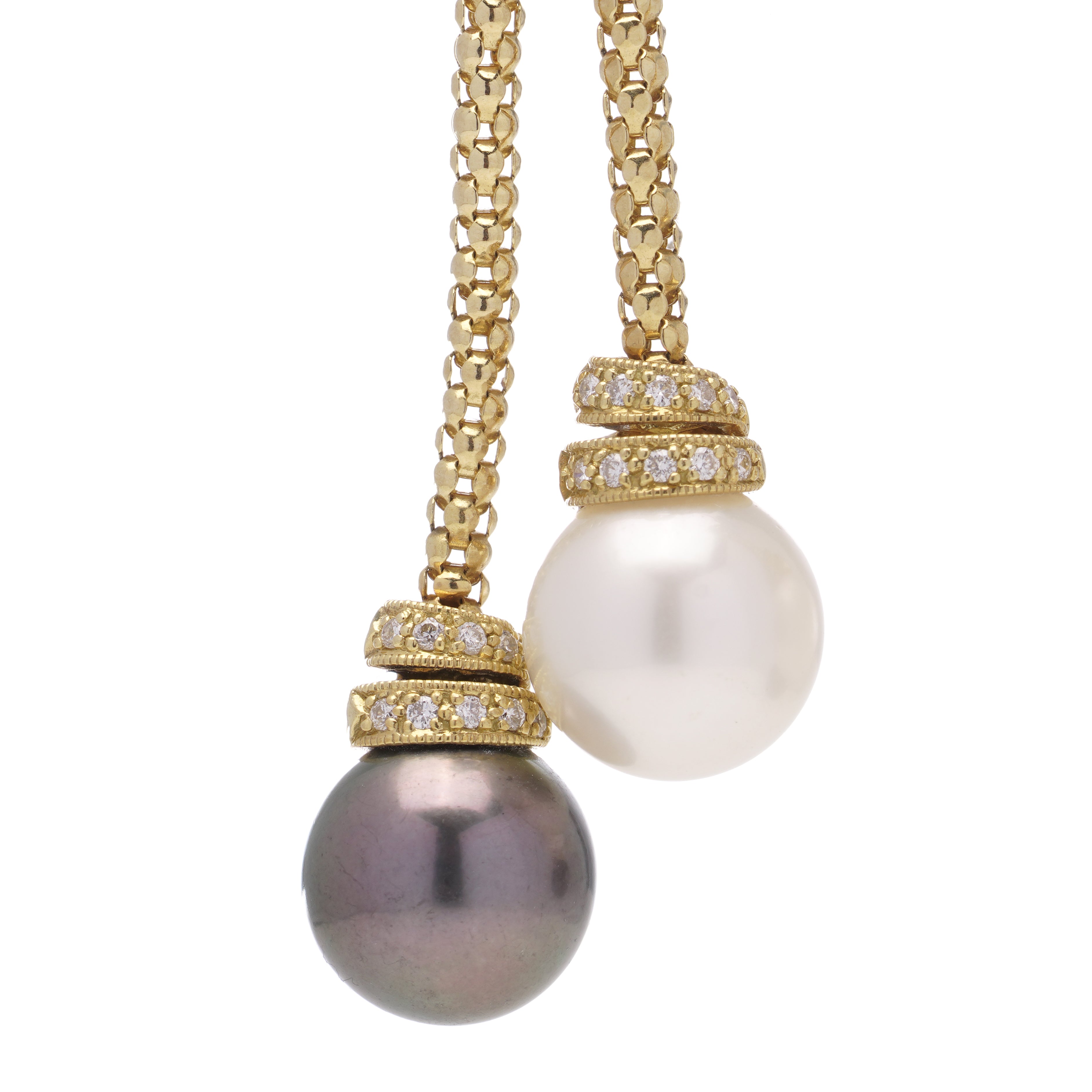 South Sea Pearl & Diamond Pendant Earrings - Wildsmith Jewellery