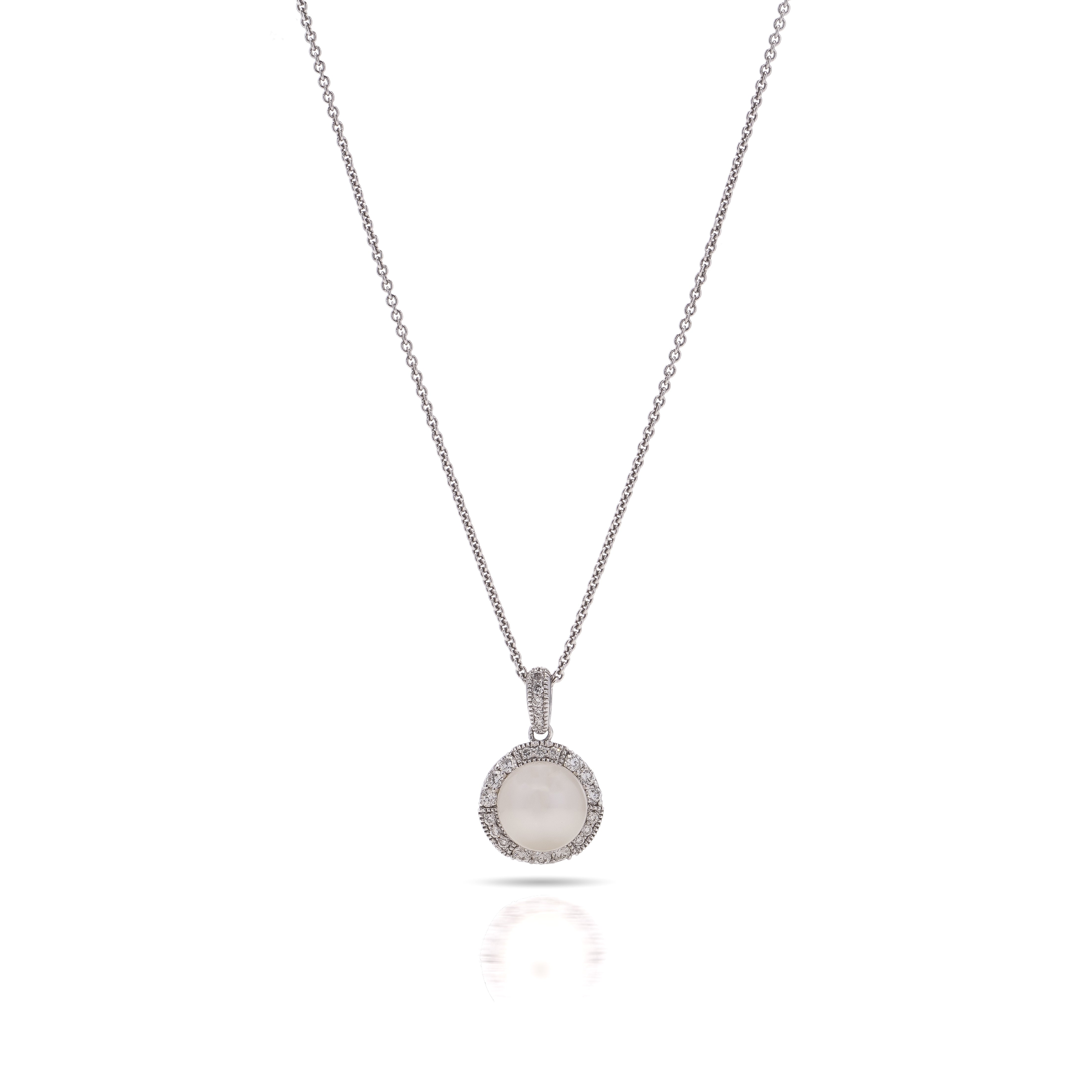 Pearl & Diamond Cluster Pendant - Wildsmith Jewellery