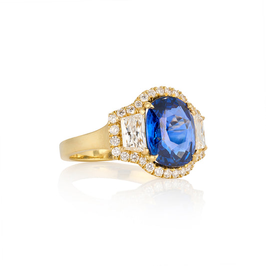 Ceylon Sapphire & Diamond Ring