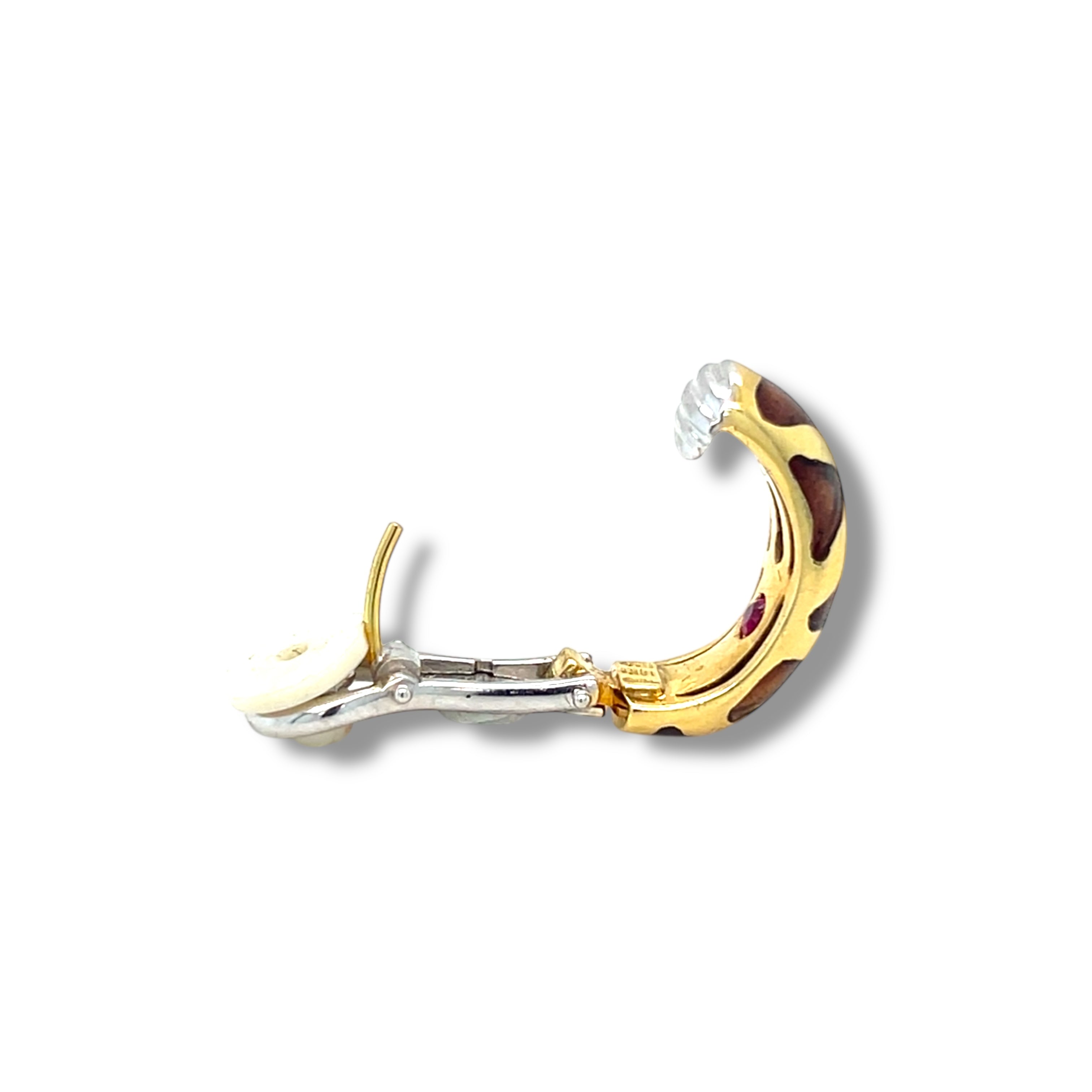 Gold & Enamel 'Giraffe' Earrings by Roberto Coin - Wildsmith Jewellery