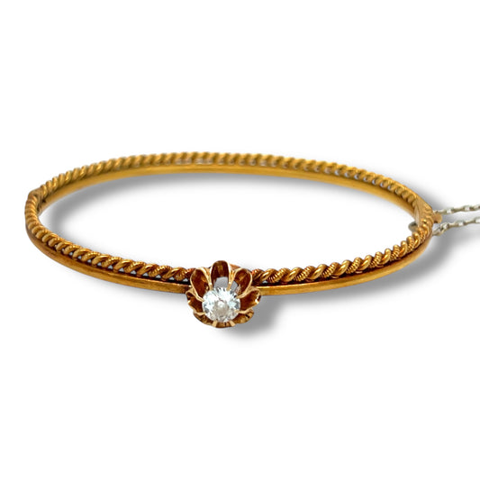 Victorian Old Mine Cut Diamond Bangle - Wildsmith Jewellery
