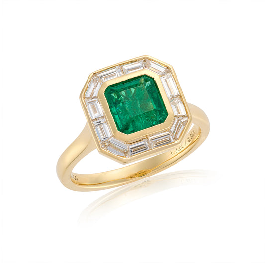 Art Deco Emerald & Diamond Ring