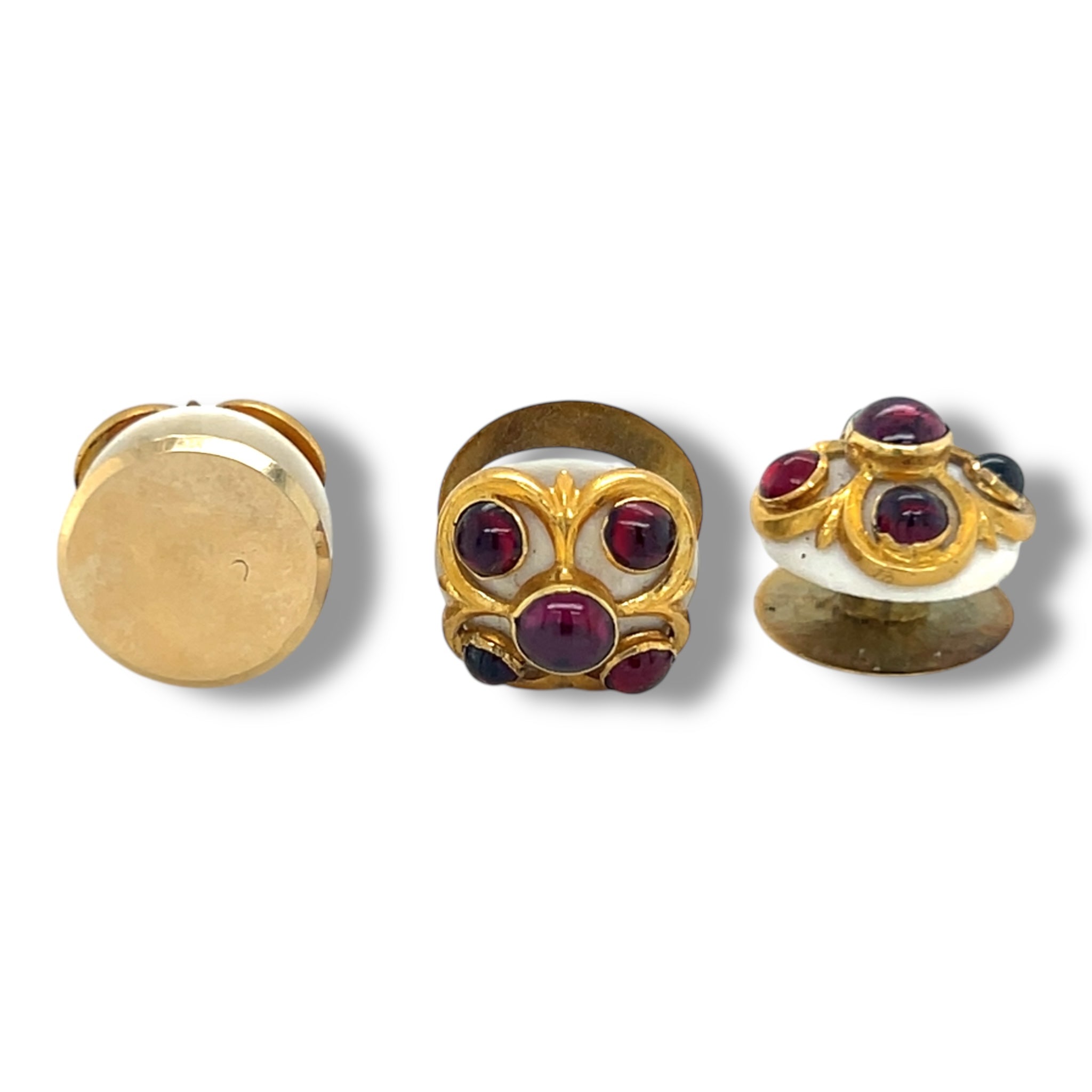 Victorian Enamel and Garnet Shirt Studs - Wildsmith Jewellery