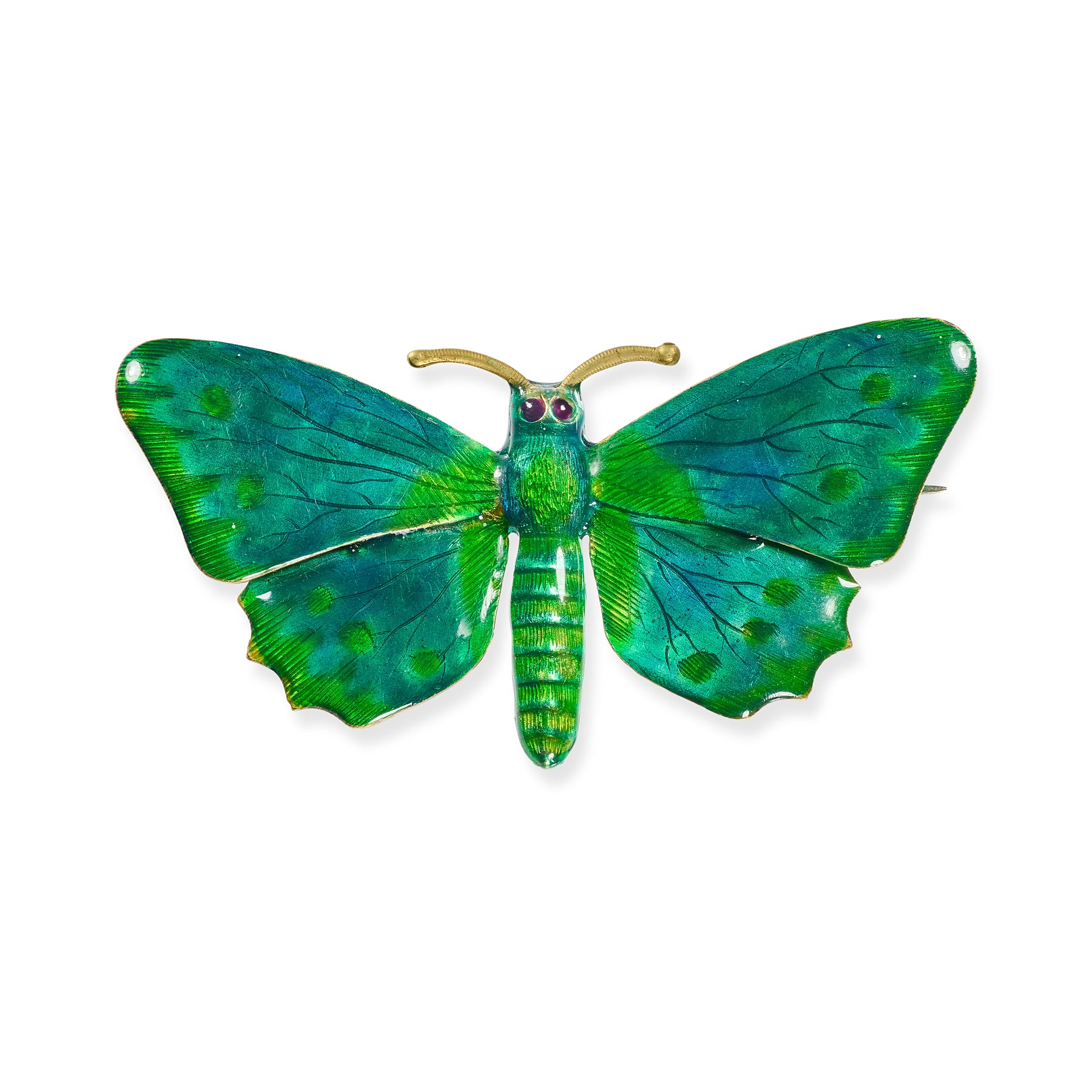 Arts & Crafts Enamel Butterfly 15ct Gold - Wildsmith Jewellery