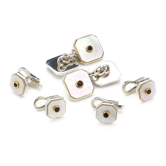 Ruby & Mother of Pearl Dress Set - Wildsmith Jewellery