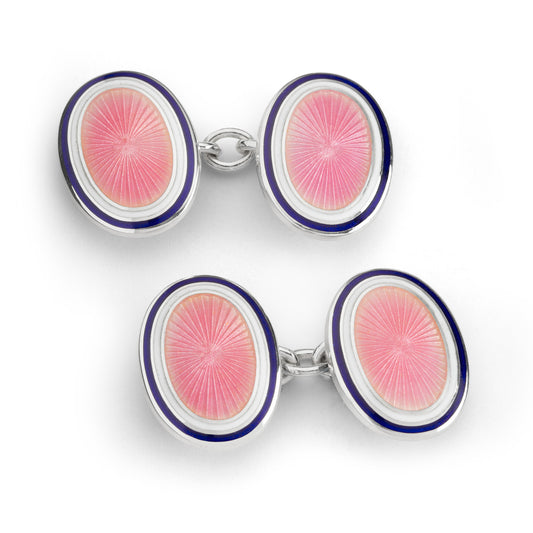 Hand Enameled Sterling Silver "Sunburst" Cufflinks - Wildsmith Jewellery