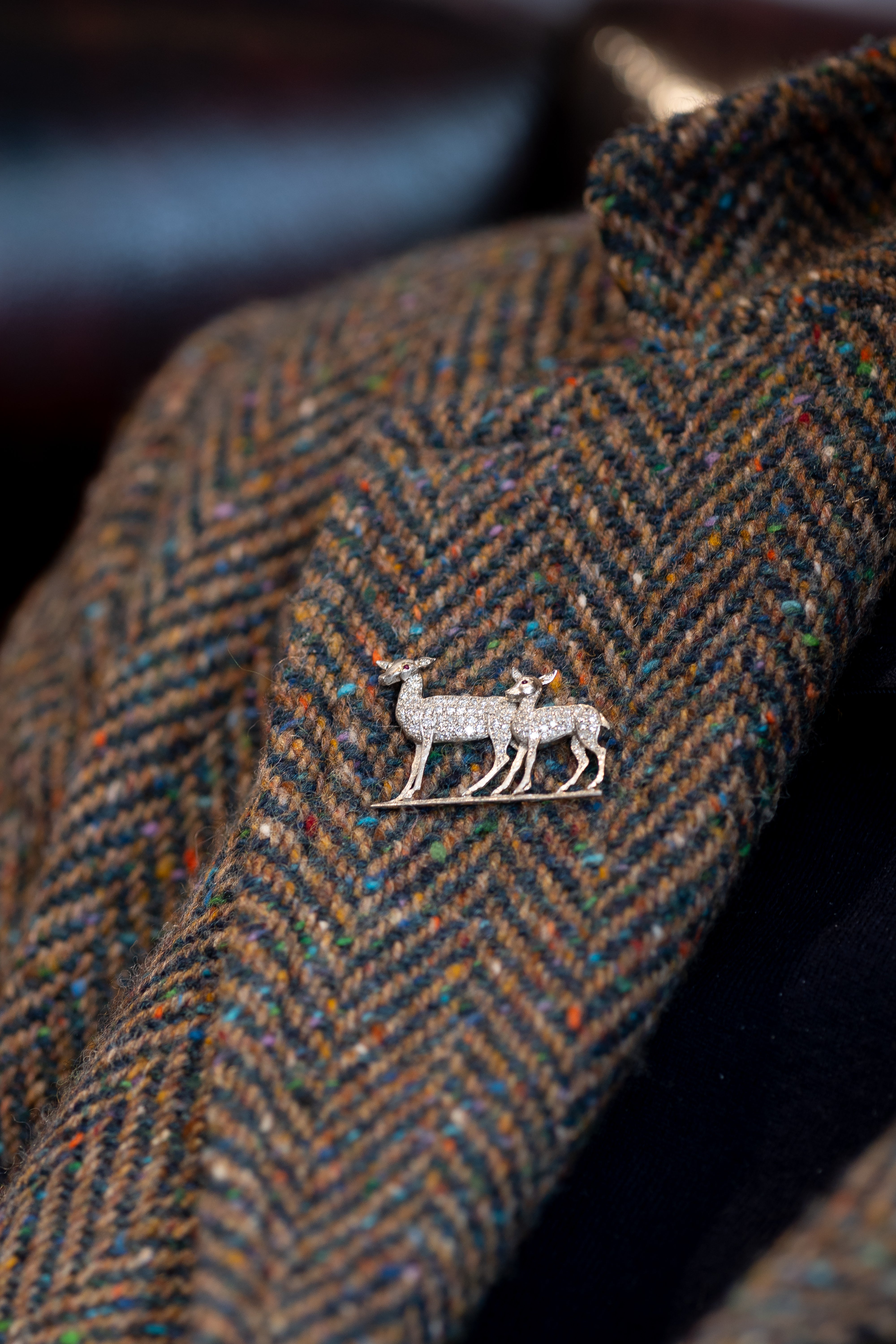 Art Deco Diamond Deer Brooch - Wildsmith Jewellery