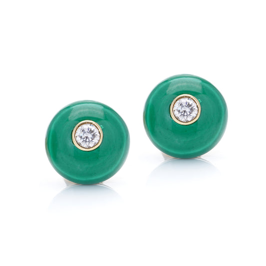 Malachite & Diamond Earrings - Wildsmith Jewellery