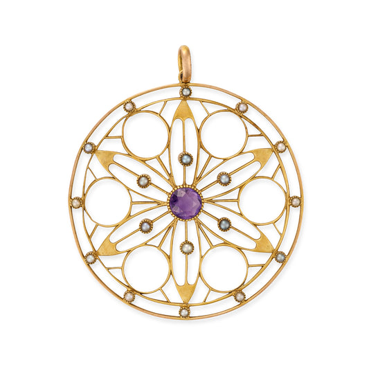 Victorian Amethyst & Pearl Pendant - Wildsmith Jewellery