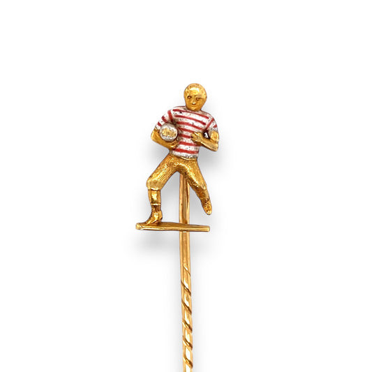 Antique 18ct Gold Rugby Player Stickpin - Wildsmith Jewellery