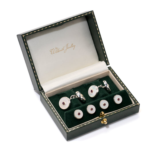 Ruby & Mother of Pearl Round Dress Set - Wildsmith Jewellery