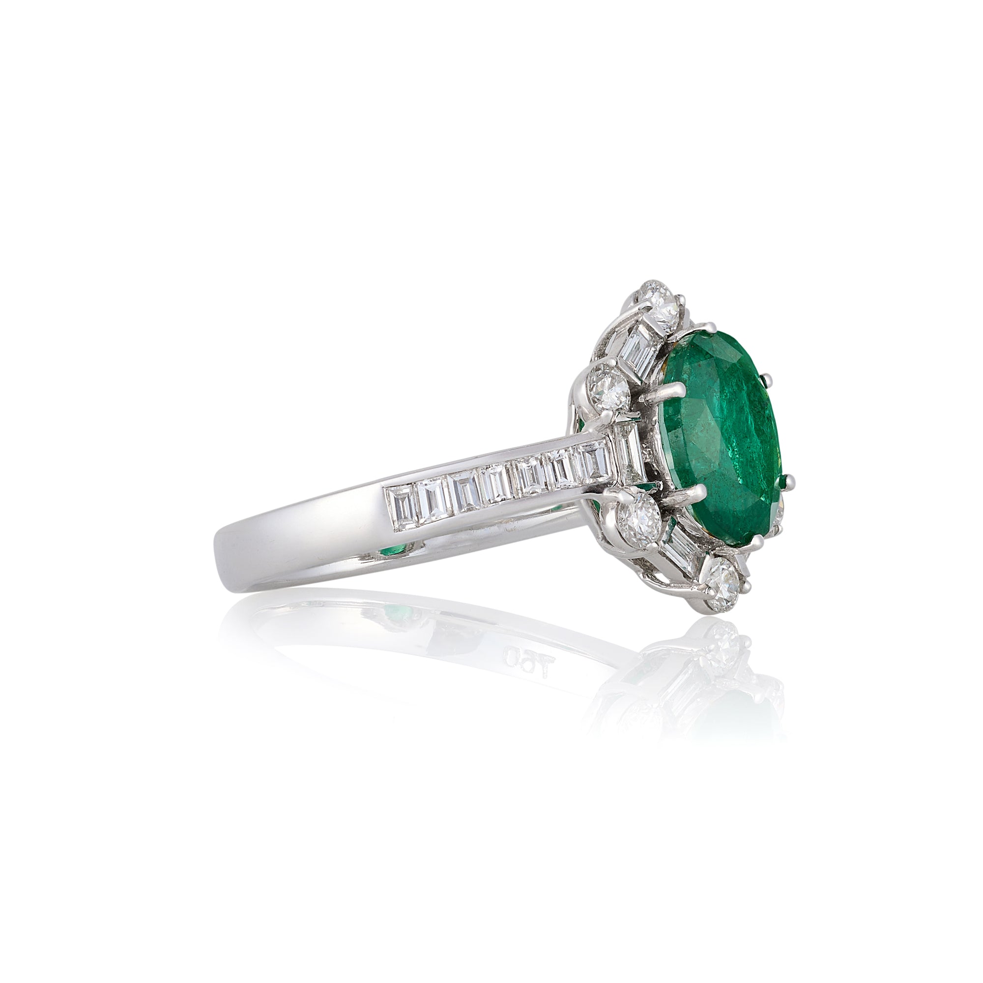 Emerald & Diamond Cluster Ring - Wildsmith Jewellery