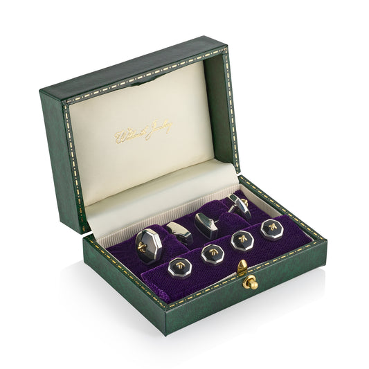 Onyx & Gold Stitch Octagonal Dress Set - Wildsmith Jewellery