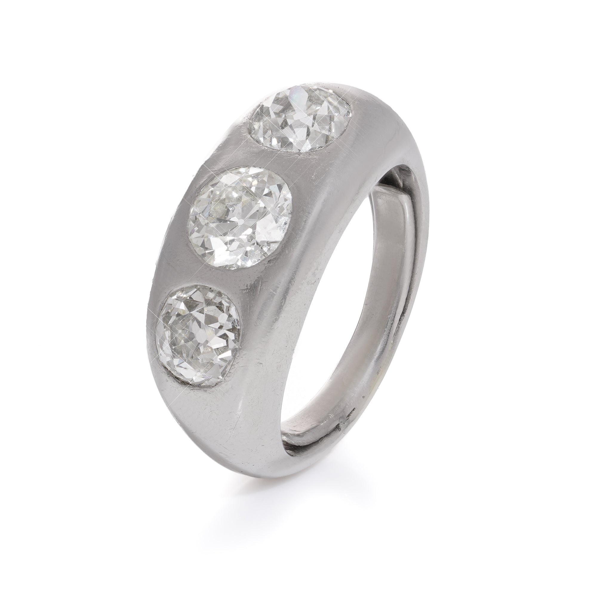 Old Cut Diamond Gypsy Ring Set Platinum Ring - Wildsmith Jewellery