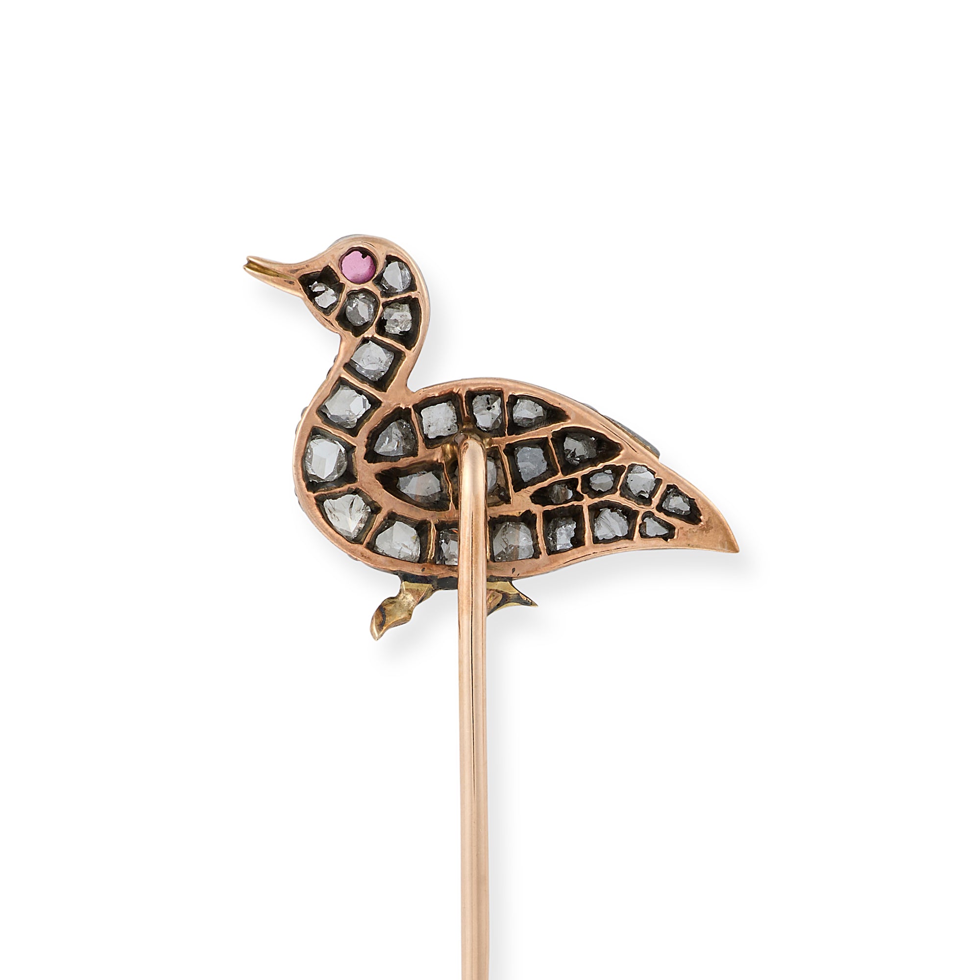 Victorian Diamond Duck Stickpin - Wildsmith Jewellery