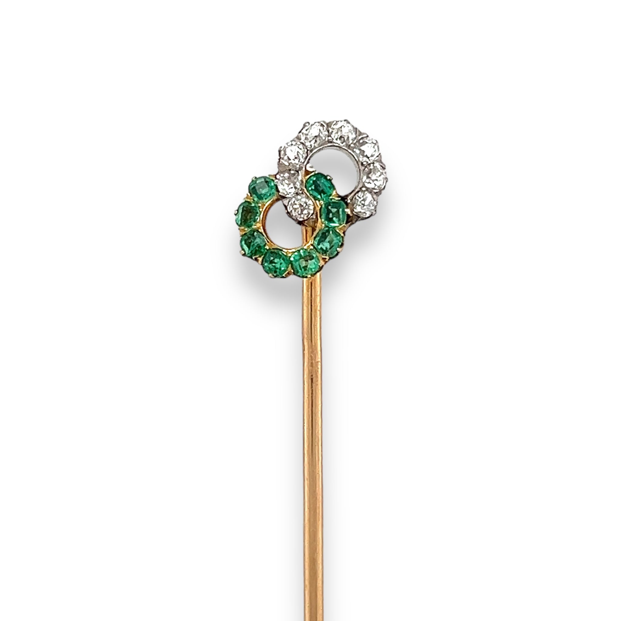 Antique Emerald & Diamond Tie Pin by Lacloche - Wildsmith Jewellery