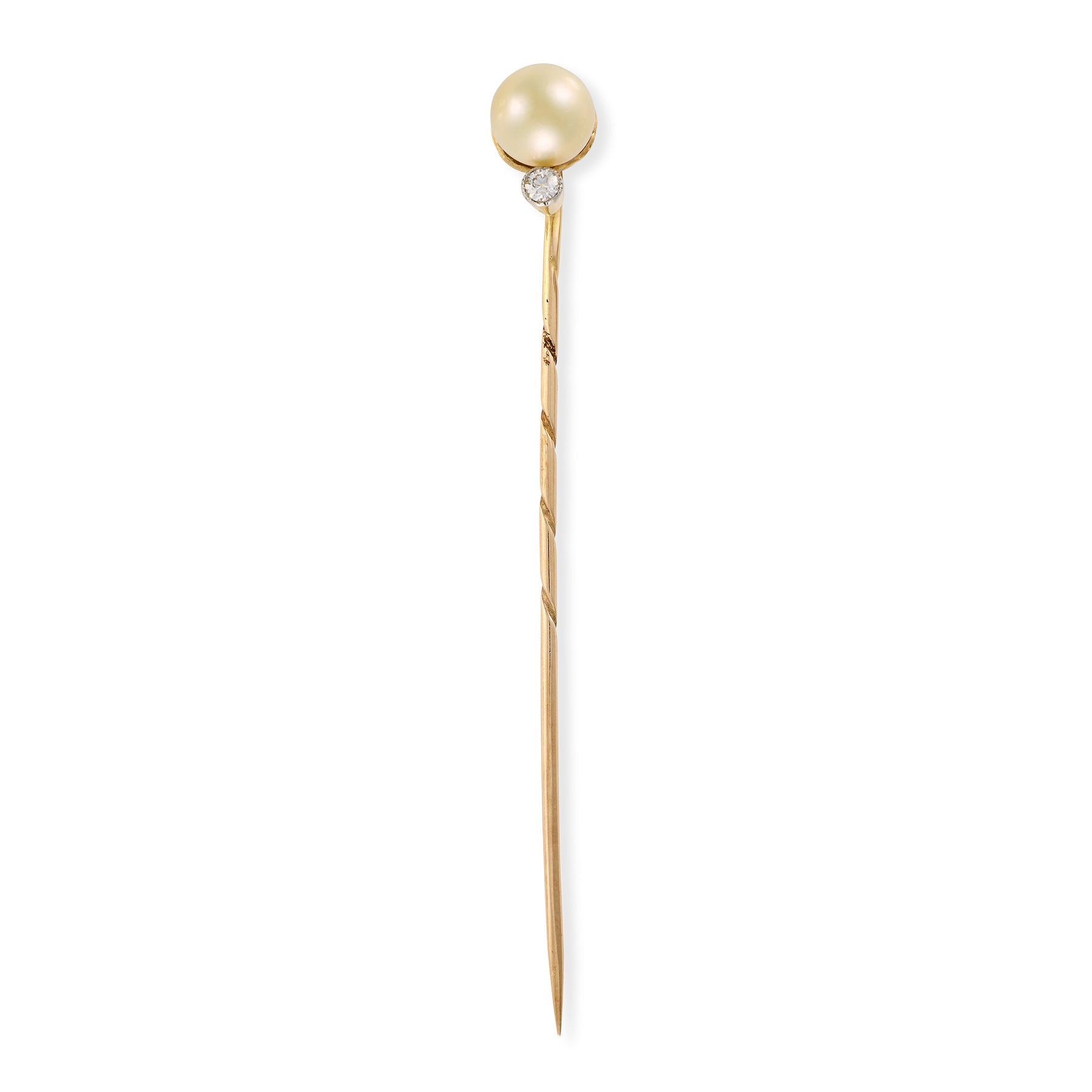Saltwater Pearl & Diamond Stickpin