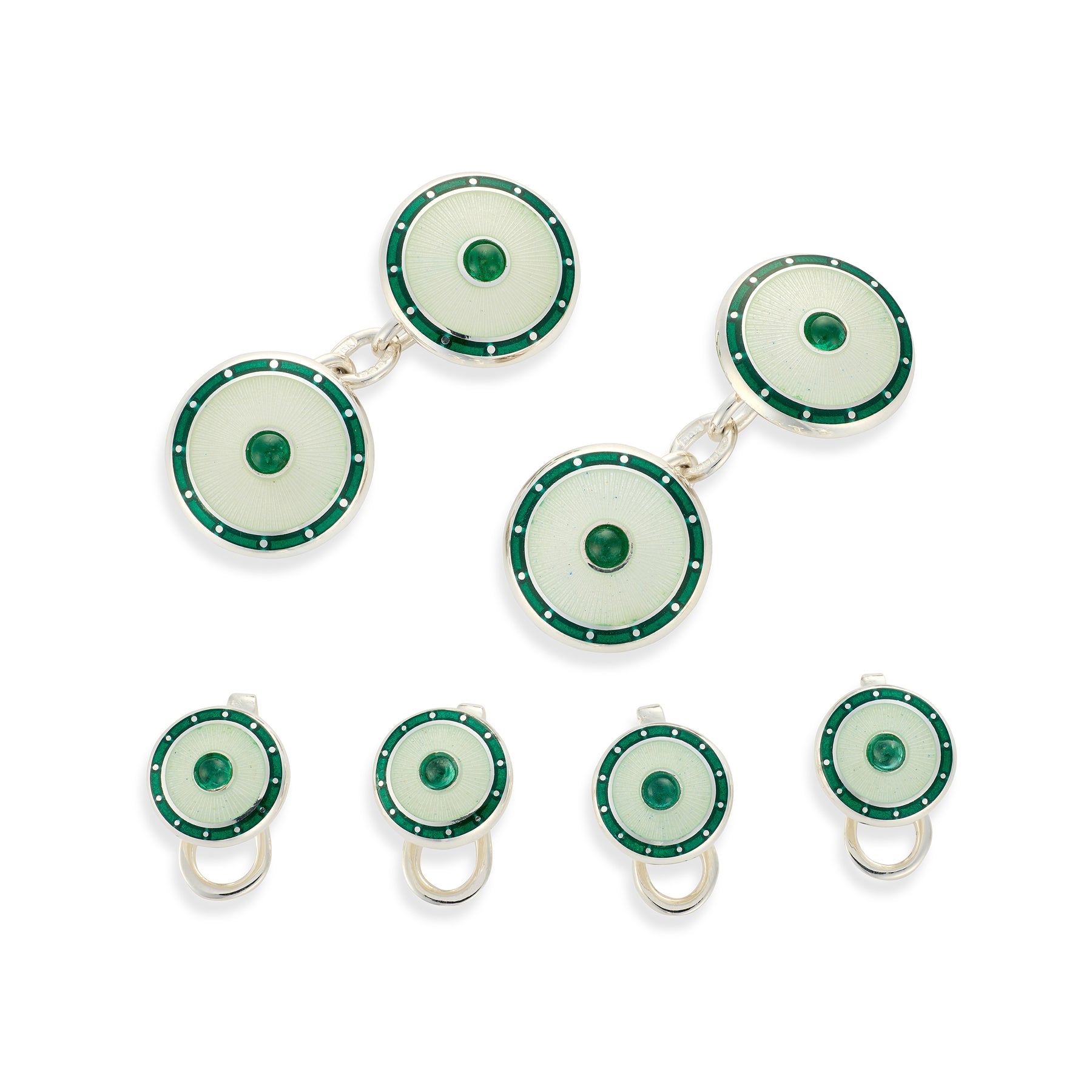 Emerald & Enamel Dress Set